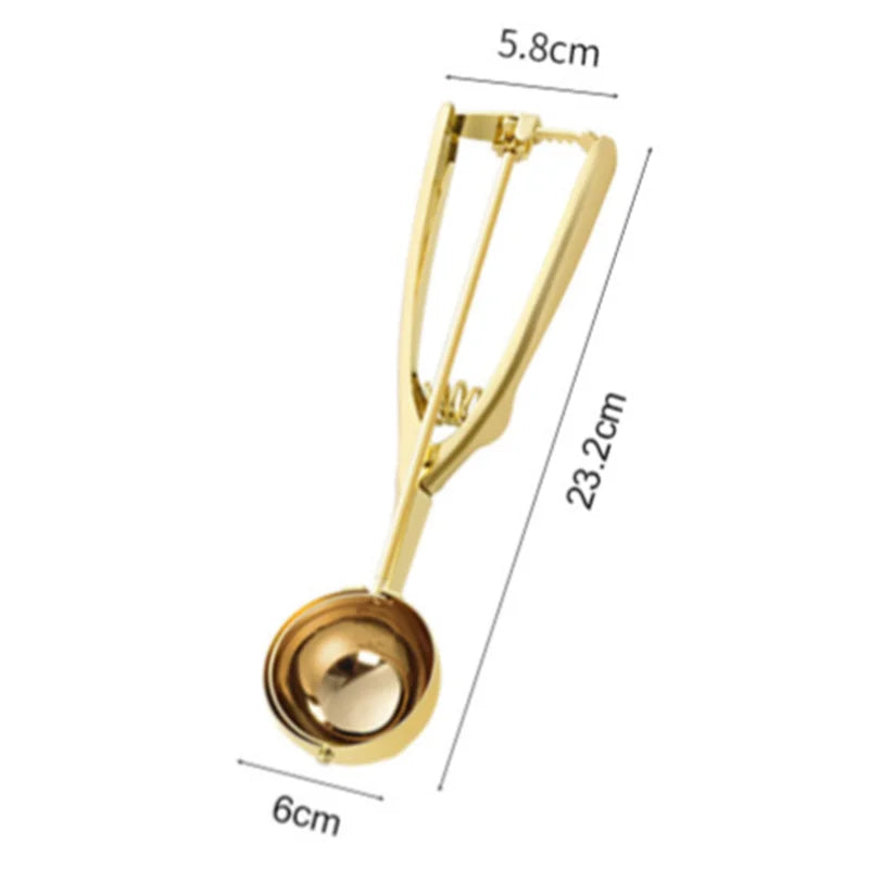 Goldfarbener Eislöffel, Edelstahl, Eiscreme-Werkzeuge
