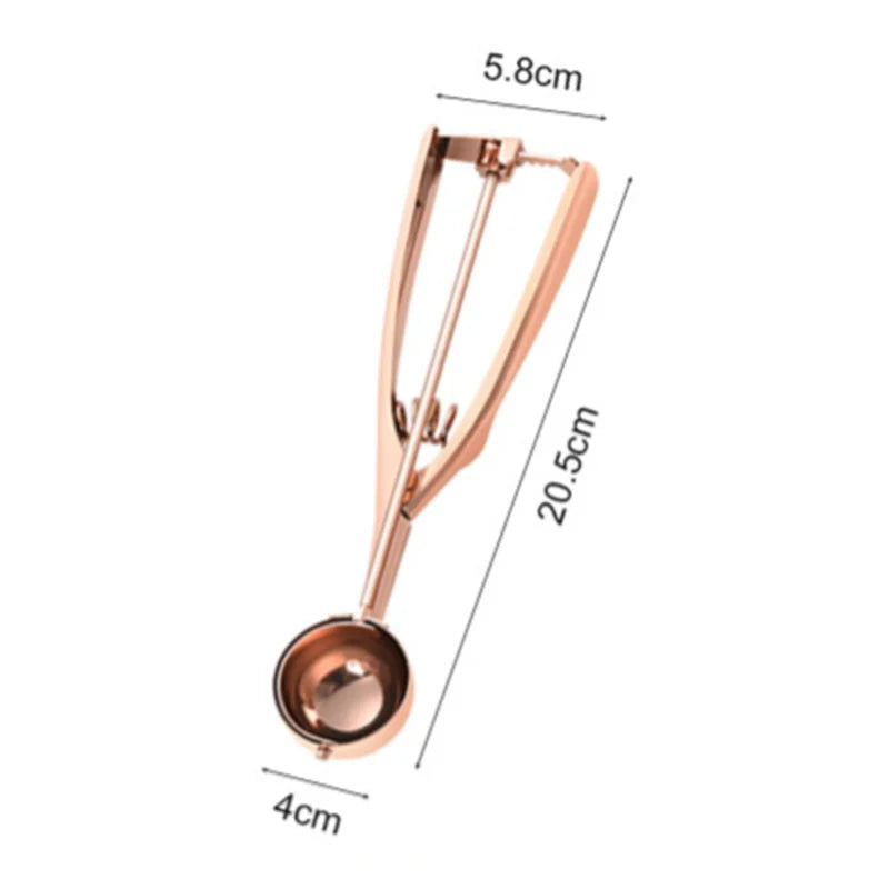 Goldfarbener Eislöffel, Edelstahl, Eiscreme-Werkzeuge