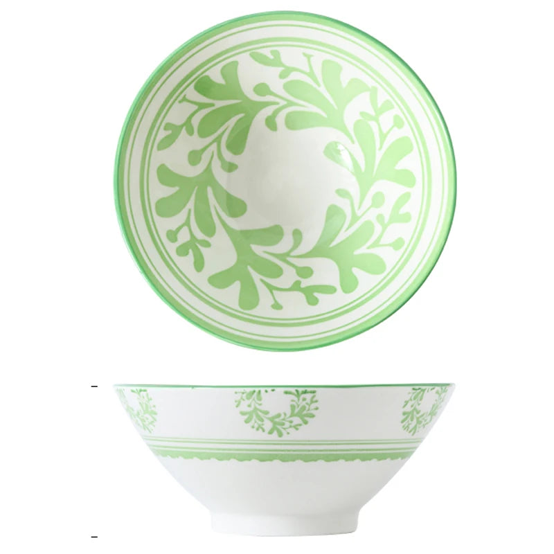 Bunte Ramen-Bambusschale aus Keramik