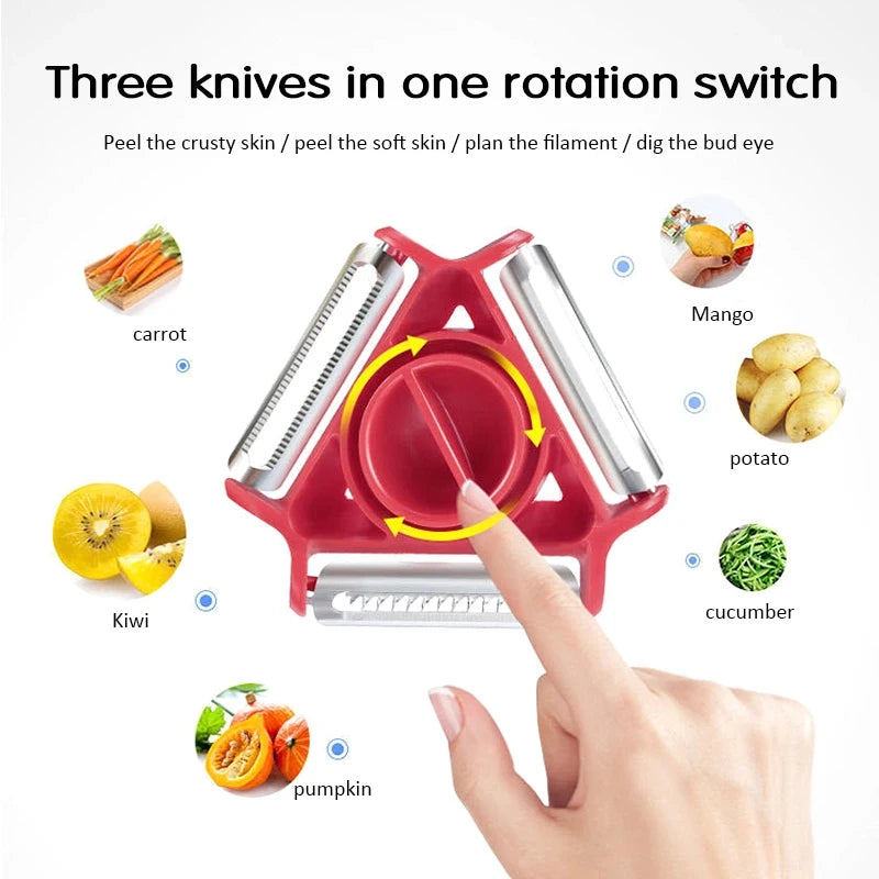 3-in-1 Magic Trio Schäler-Set, Allesschneider