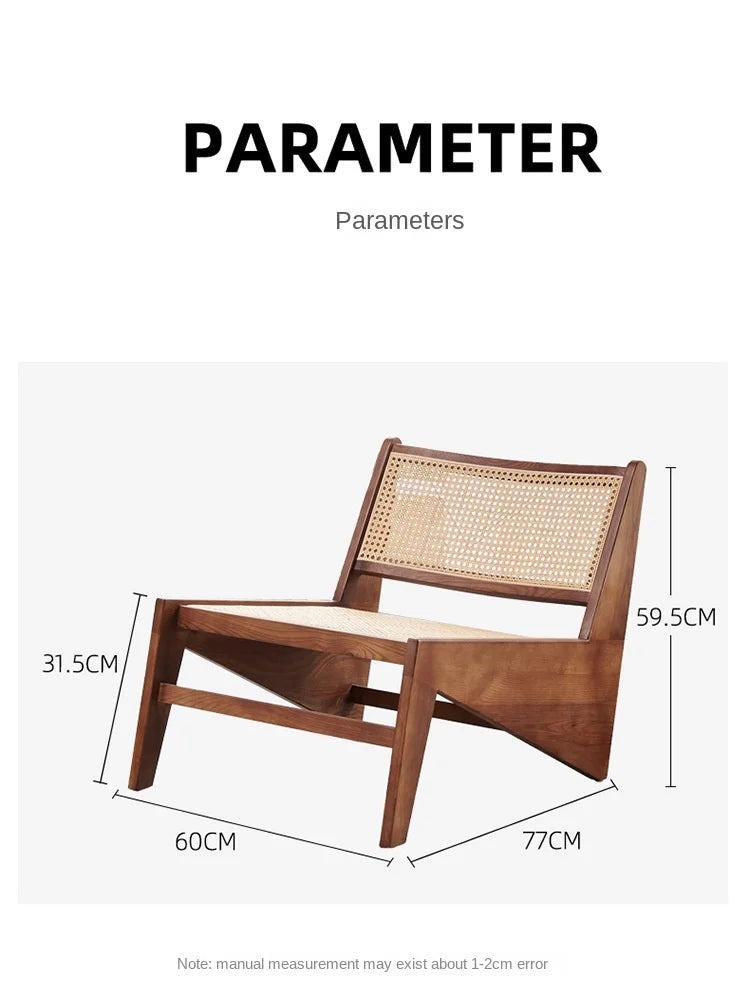 Massivholz Rattan Stuhl  Retro Style