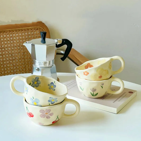 Handgemachte unregelmäßige Kaffeetasse aus Keramik