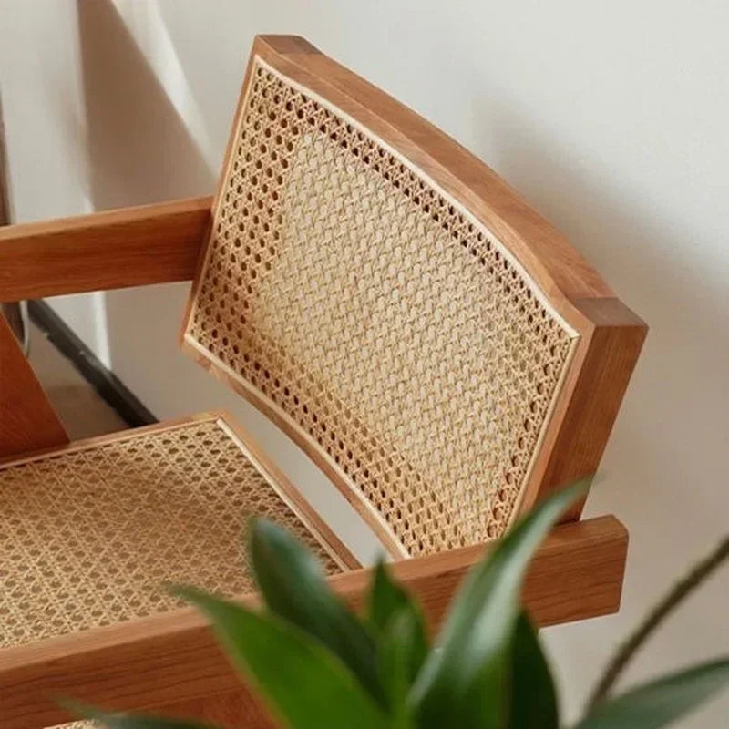 Massivholz echt Rattan Esszimmer Stuhl oder Wohnzimmerstuhl