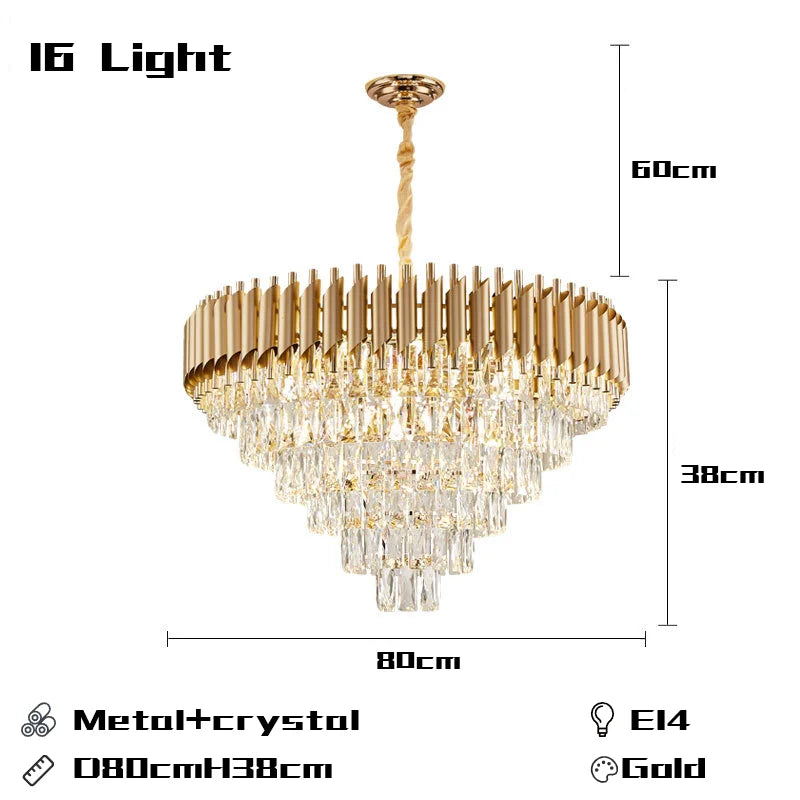 Kristall-Kronleuchter LED-Anhänger-Deckenleuchte
