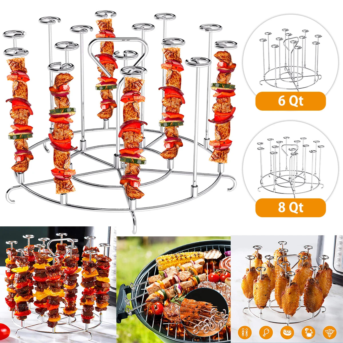 Air Fryer Spießständer Edelstahl Spießgrill