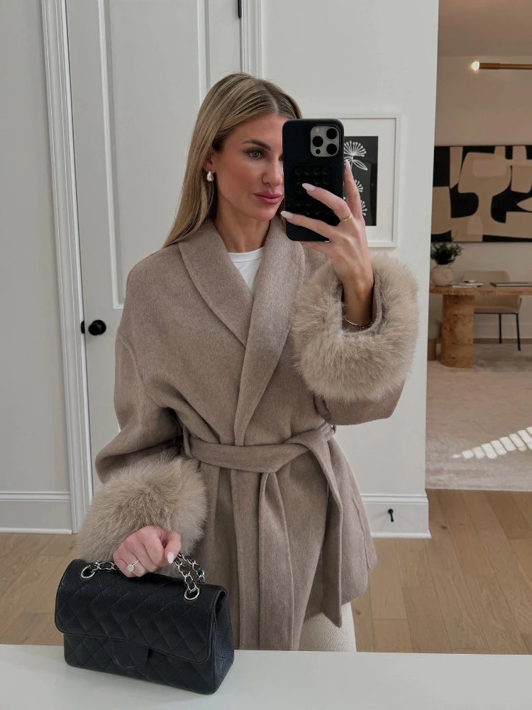 Chic Women’s Woolen Short Coat