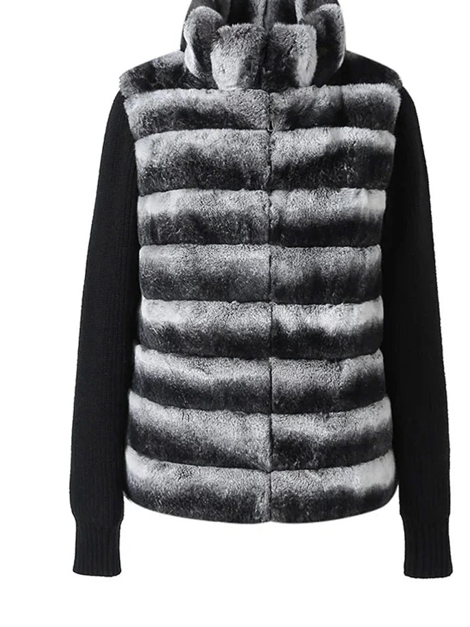 Urban Luxe – Elegante Faux Fur Patchwork Jacke