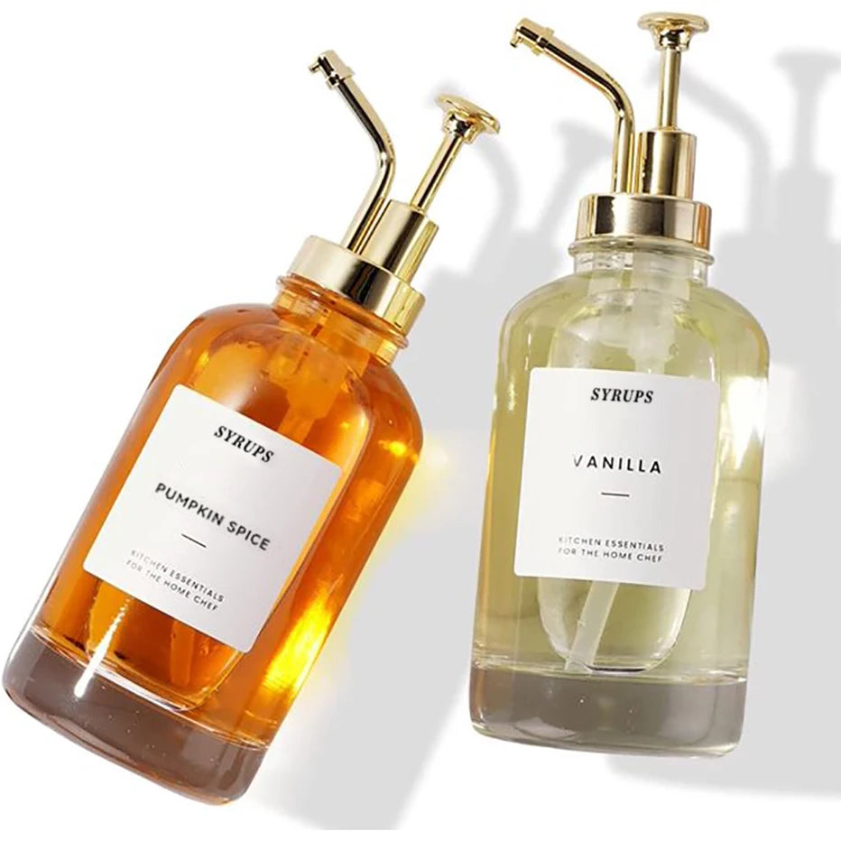 Etiketten für Kaffeesirupspender für die Kaffeebar