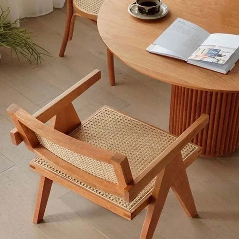 Massivholz echt Rattan Esszimmer Stuhl oder Wohnzimmerstuhl