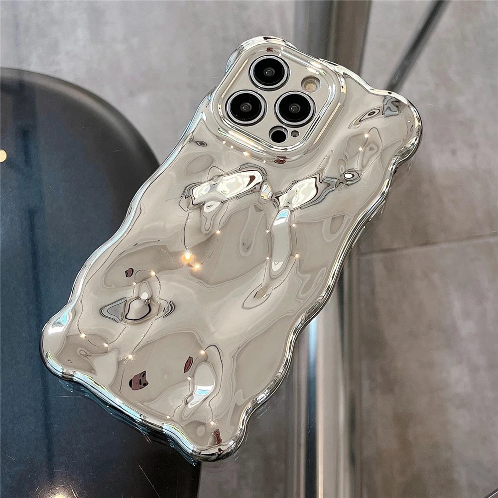 Luxuriöse, faltige, gewellte Telefonhülle mit gewelltem Rand