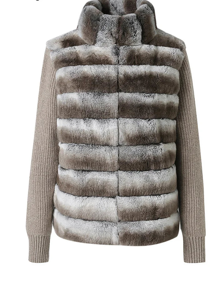 Urban Luxe – Elegante Faux Fur Patchwork Jacke