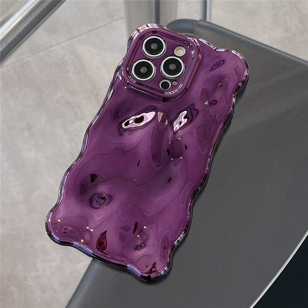 Luxuriöse, faltige, gewellte Telefonhülle mit gewelltem Rand