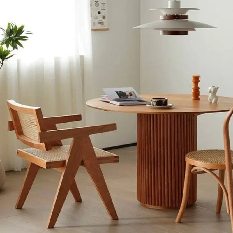 Massivholz echt Rattan Esszimmer Stuhl oder Wohnzimmerstuhl