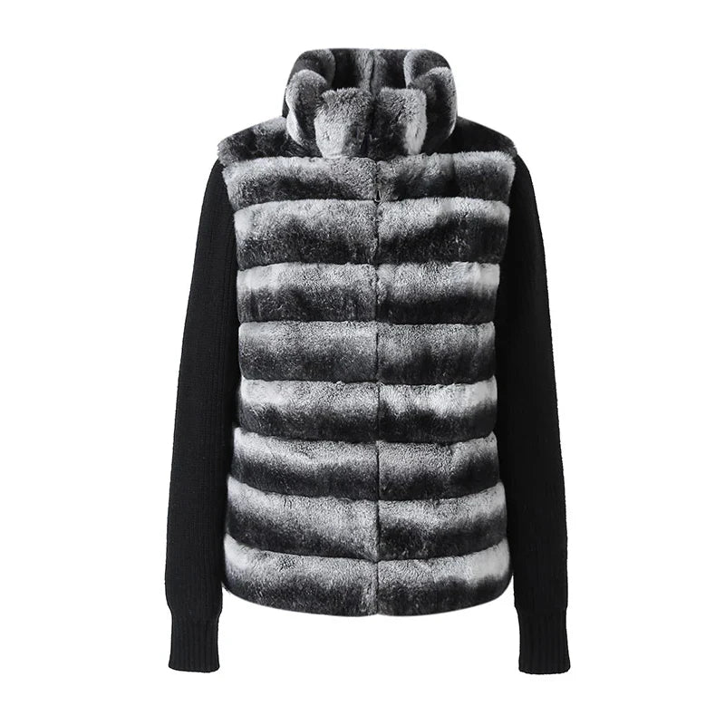 Urban Luxe – Elegante Faux Fur Patchwork Jacke