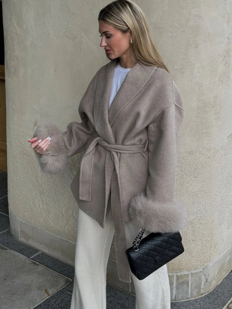 Chic Women’s Woolen Short Coat