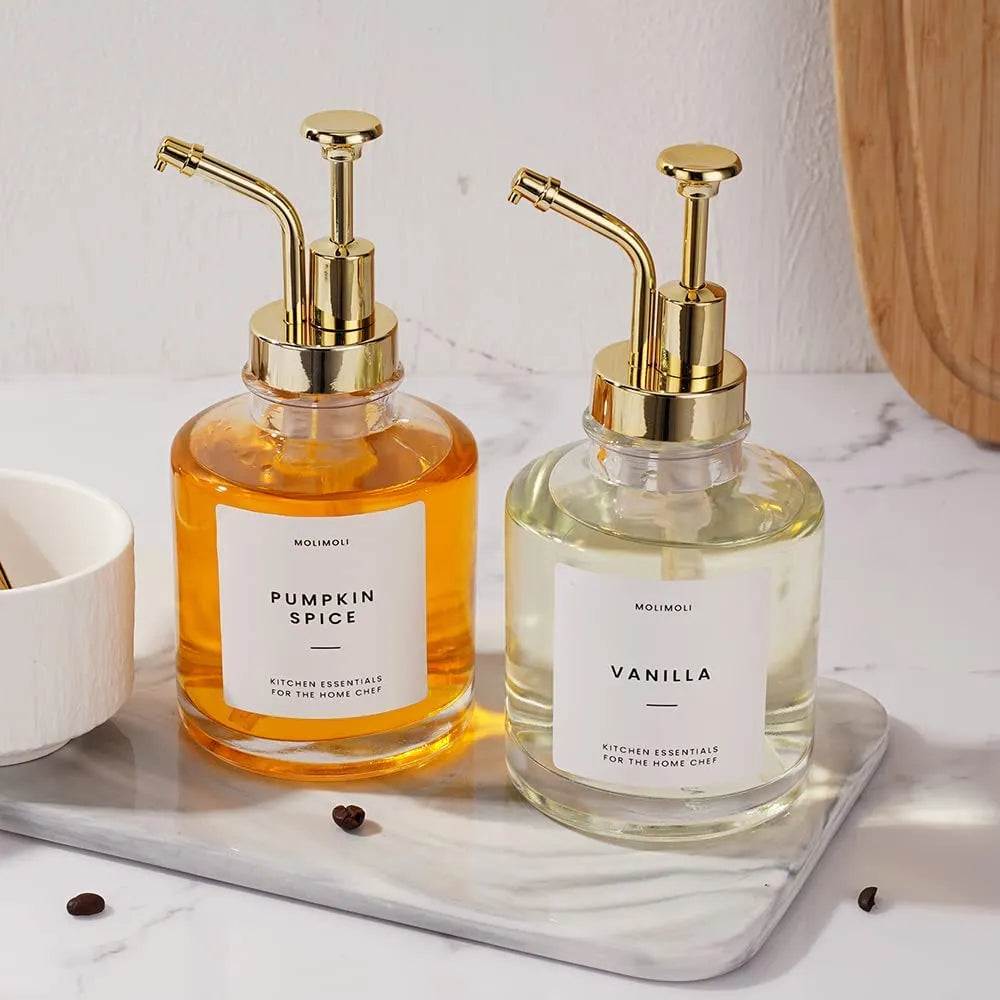 Etiketten für Kaffeesirupspender für die Kaffeebar